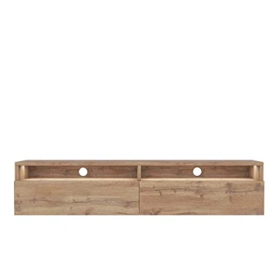 Abbildung von Selsey REDNAW TV Schrank/modernes Board für Wohnzimmer, stehend/hängend, 140 cm breit (Wotan Eiche Matt mit LED)