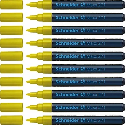 Abbildung von Schneider Maxx 271 Paint Marker (Rundspitze, 1 2 mm) 10er Packung gelb