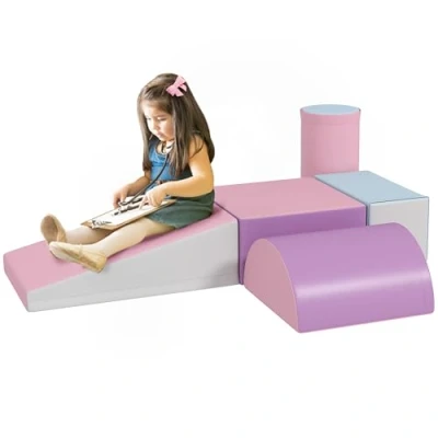 Abbildung von HOMCOM Spielbausteine 5er Set Bauklötze Bauspielzeug zum krabbeln, klettern, (Riesenbausteine, 5 St., Bausteinset), für 1 3 Jahre alt Kinder Kunstleder