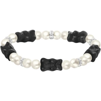 Abbildung von THOMAS SABO Armband x HARIBO Schmuck: Perlenarmband mit Goldbären, Kristallglas, Zirkonia (synth) Süßwasserzuchtperle