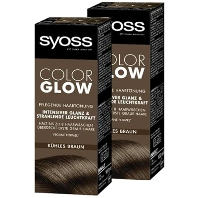 Abbildung von SYOSS COLORGLOW Pflegende Haartönung Tiefes Braun Semi permanente Coloration Stufe 1, 2 x 100 ml (Kühles Braun)