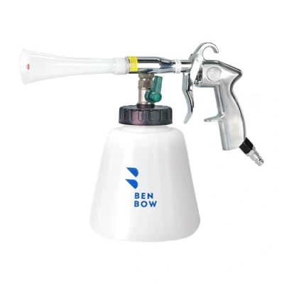 Abbildung von BenBow Druckluft Reinigungspistole Classic Kunststofftrichter Waschpistole, leistungsstarke Reinigung mit Wirbelwind Effekt 1 Liter Behälter für Reinigungsmittel optimal die Autoreinigung