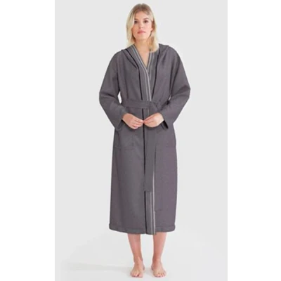 Abbildung von my home Unisex Bademantel &quot;Niki&quot;, (1 St.), mit Bordüre, aus 100% Baumwolle, für Damen &amp; Herren, XS 3XL