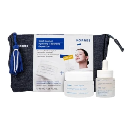 Abbildung von KORRES Greek Yoghurt Feuchtigkeit &amp; Balance Expert Duo, Vorteilsset aus nährender Feuchtigkeitscreme 40ml und Serum 15 ml für intensive Pflege, silikon parabenfrei