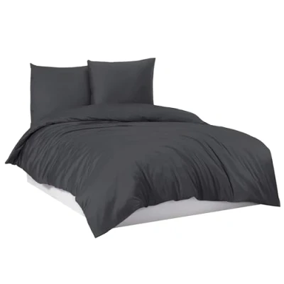 Abbildung von Mixibaby Bettwäsche Bettgarnitur Bettbezug 100% Baumwolle 135x200 155x220 200x200 200x220, Farbe:Anthrazit, Größe:200 x 220 cm