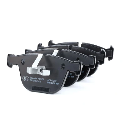 Abbildung von BREMBO P 06 053 Bremsbelagsatz für Verschleißwarnanzeiger vorbereitet mit Kolbenclip ohne Zubehör BMW: 7, 5 GT