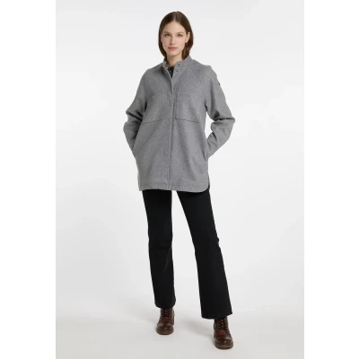 Abbildung von DREIMASTER Vintage Damen Übergangsjacke aus einer Wollmischung XL / Grau Melange 75% Polyester 15% Wolle 8% Polyacryl 2% Viskose