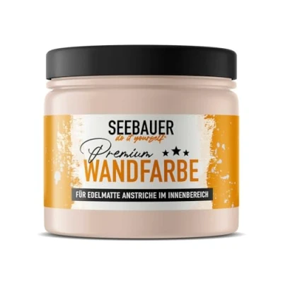 Abbildung von SEEBAUER diy Wandfarbe Rot 300ML für Innen (No. 310 Canadian Forest) Edelmatte hellrote Innenfarbe Rottöne sehr hohe Deckkraft Matt, Abwaschbar und Tropffrei