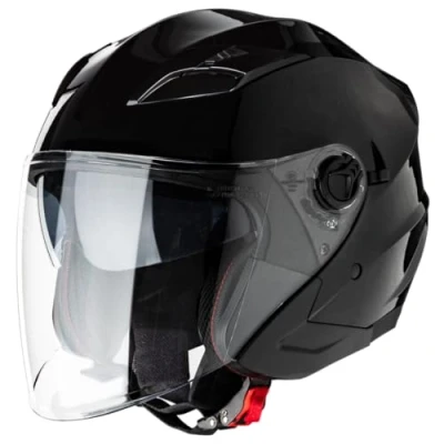 Abbildung von VINZ Calobra Jethelm mit Sonnenblende und Visier Roller Helm Motorradhelm ECE 22.06 Zertifiziert in Gr. XS XXL Schwarz
