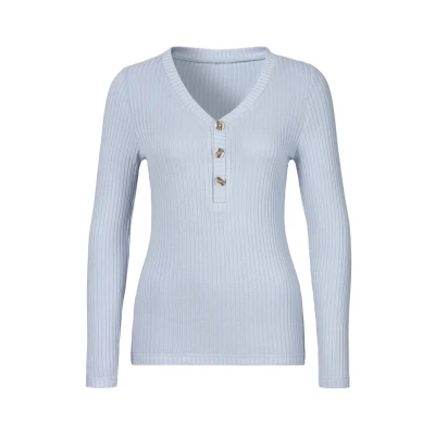 Abbildung von Lascana Langarm Langarmshirt, Damen, Größe: 36/38, Hellblau