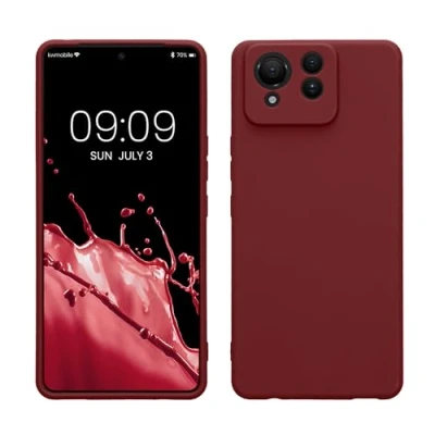 Abbildung von kwmobile Handyhülle kompatibel mit ASUS Zenfone 11 Ultra Hülle Handy Case aus weichem Silikon in Bordeaux Violett