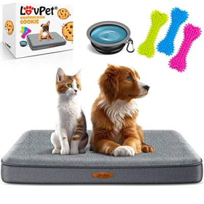 Abbildung von Lovpet Tierbett, Hundebett orthopädisches Hundekissen Hundekorb Cookie