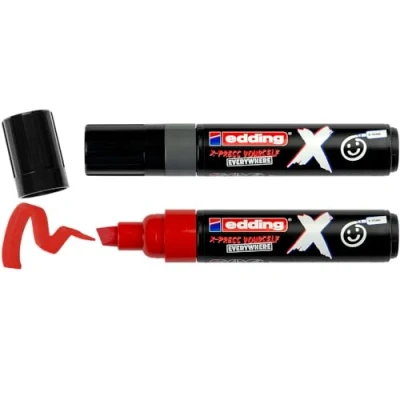 Abbildung von edding X Multi Marker Yay Grey Color Set 2 Acrylstifte Keilspitze 10 mm Acrylmarker für T Shirts, Sneaker, Handyhüllen und mehr