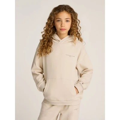 Abbildung von Tommy Hilfiger MINI CORP LOGO Hoodie Unisex Kapuzenpullover für Kinder, Größe: 104, Classic beige