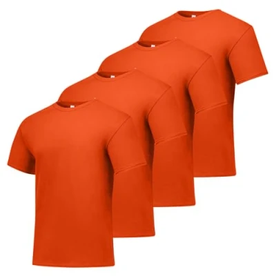 Abbildung von Hanes Herren Essentials Kurzarm T Shirt Vorteilspack, Orange 4er Pack, Klein