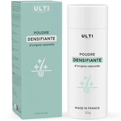 Abbildung von ULTI Paris Streuhaar zur Haarverdichtung &amp; vollem Haar.100% Natur! Schütthaar bei Haarausfall und lichtem Haar Haarpuder 27g (Schwarz) (27g, Schwarz)