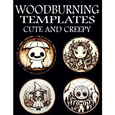 Abbildung von Woodburning Templates: Cute and Creepy Design Templates for Tracing , Pyrography patterns