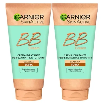 Abbildung von Garnier SkinActive BB Cream, feuchtigkeitsspendende Gesichtscreme, perfektionierend, All in 1, klassisch, gleichmäßig, aufhellend, SPF15, dunkler Farbton mit Hyaluronsäure und Mineralpigmenten 2