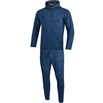 Abbildung von JAKO Damen Jogginganzug Premium Basics mit Kapuzensweat, marine meliert, 34, M9629
