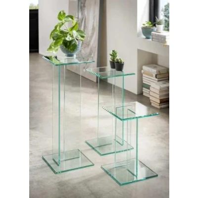 Abbildung von möbelando Beistelltisch &gt;7/150&lt; in Klarglas, Glas 25x56x25cm (BxHxT)