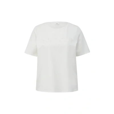 Abbildung von s.Oliver Black Label Stretch Tshirt print, Damen, Größe: 38, Ecru