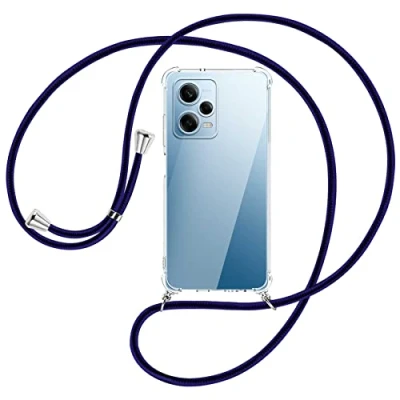 Abbildung von mtb more energy® Handykette kompatibel mit Xiaomi Redmi Note 12 Pro 5G Blue Line Smartphone Hülle zum Umhängen Anti Shock Full TPU Case