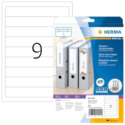 Abbildung von HERMA Einsteck Rückenschilder 5122 30,0 x 190,0 mm