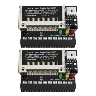 Abbildung von eMagTech 2 Stück CF auf IDE Adapterkarte 40 polige Compact Flash Karte Festplatten Konverterkarte Buchse Erweiterungskarte für Industriegeräte