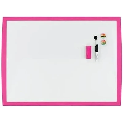 Abbildung von Nobo Kleines Magnetisches Whiteboard, Farbiger Rahmen, Wandmontage, Inklusive Passendem Zubehör, Zuhause/Büro, 585 x 430 mm, Pink, 2104177