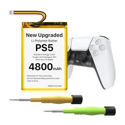 Abbildung von PS5 Controller Akku,[Upgraded] 4800mAh LIP1708 Li Ion Ersatzakku für Sony Playstation 5 Dualsense CFI ZCT1W, Ersetzen des Akkupack mit Toolkit