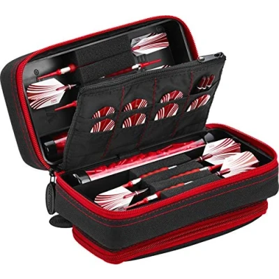 Abbildung von Casemaster by GLD Products Plazma Pro Darttasche schwarz mit Rubin Reißverschluss und Handyfach