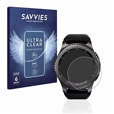 Abbildung von Savvies 6 Stück Schutzfolie für Samsung Gear S3 Frontier / Classic Displayschutz Folie Ultra Transparent