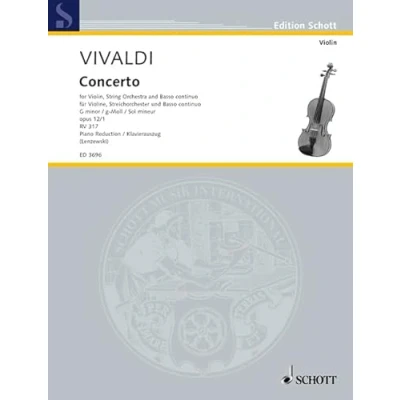 Abbildung von Concerto g Moll: op. 12/1. RV 317 / PV 343. Violine, Streichorchester und Cembalo. Klavierauszug mit Solostimme.: violin, ... piano avec partie soliste. (Edition Schott)