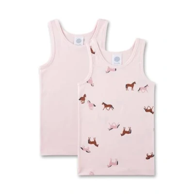 Abbildung von Sanetta Mädchen Unterhemd (Doppelpack) rosa Hochwertiges und nachhaltiges für aus Baumwoll Mix. Inhalt: 2er Set Unterwäsche