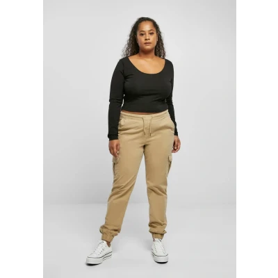 Abbildung von Urban Classics HIGH Waist Cargohose, Damen, Größe: XXL, Unionbeige
