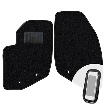 Abbildung von moto MOLTICO Vorne Fußmatten Auto Velours Autoteppiche Schwarz Automatten Set 2 teilig passend für Volvo S60 I V70 XC70 2000 2008
