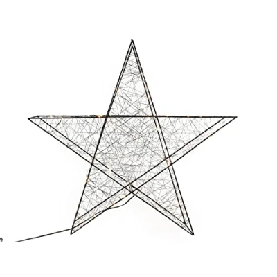 Abbildung von Spetebo LED Stern 120 warmweiße 58 cm Farbe: schwarz, 3, fest integriert, warmweiß, Metall Deko Weihnachten Advent