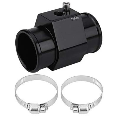 Abbildung von Wassertemperatur Verbindungsrohr, 7 Größen Universal Aluminiumlegierung Auto Verbindungsrohr Schlauch Sensor Gauge Adapter(38mm)
