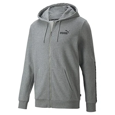 Abbildung von PUMA Essentials+ Herren Reißverschluss Hoodie mit Logo Tape Medium Gray Heather XL