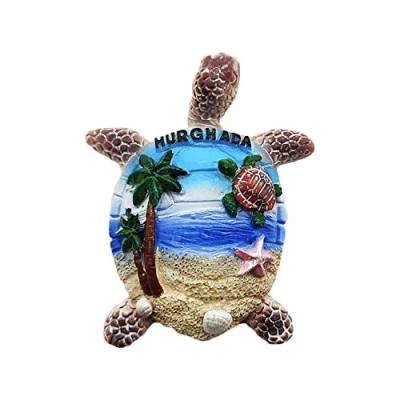 Abbildung von 3D Schildkröte Hurghada Ägypten Kühlschrankmagnet Tourist Travel Souvenirs Handgemachte Harz Handwerk Magnetics Home Küche Dekoration Sammlung Geschenk