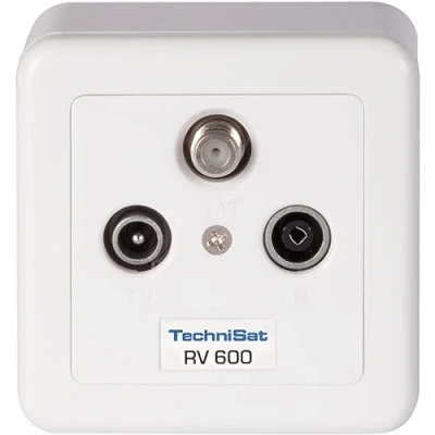 Abbildung von TechniSat TECHNIPRO RV 600 13 Durchgangsdose Aufputz, für Sat, TV, Kabelfernsehen, Radio, Unicable, dB, weiß