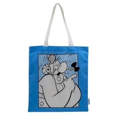 Abbildung von Puckator Einkaufstasche aus Baumwolle, Asterix, Blau Obelix, blau, Retro