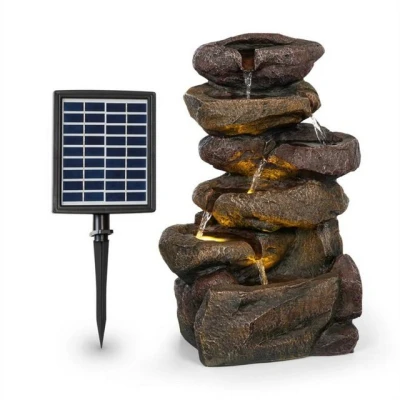 Abbildung von blumfeldt Wasserspiel Savona Solarbrunnen, 30 cm Breite, (Set, inkl. Pumpe,Solarpanel,LED beleuchtung und Anschlussmaterial), spring zimmer zier brunnen led terasse solar outdoor