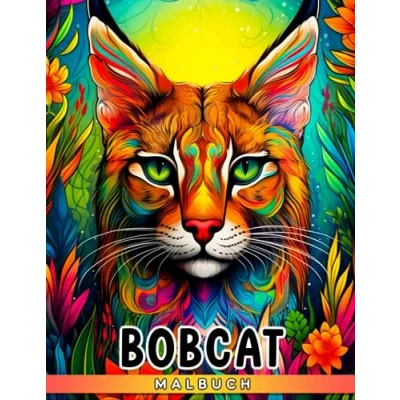 Abbildung von Bobcat Malbuch: Entspannende Malvorlagen für Kinder und Kleinkinder mit Lynx Rufus, 30 Illustrationen enthalten. Perfekt als Geschenk.