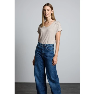 Abbildung von Street One Glanzlook Tshirt basic, Damen, Größe: 36, Beige