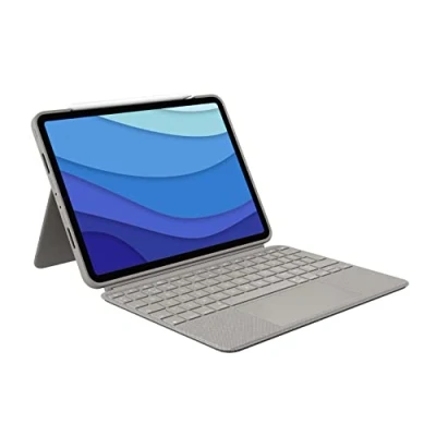 Abbildung von Logitech Combo Touch Apple iPad Pro 11 Zoll (2022/2021/2020) Tastaturhülle QWERTZ Grau