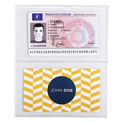 Abbildung von Exacompta 5393E Packung (mit 10 Schutzhüllen, für Ihre Dokumente 6,4 x 11 cm, aus glattem PVC 150µ, Ideal Visiten und Kreditkarten) 10er Pack transparent