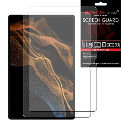 Abbildung von TECHGEAR 2 Stück Schutzfolie für Galaxy Tab S8 Ultra 14,6 Zoll (SM X900 / SM X906) Screen Protector, Klare Bildschirmschutz Display folie Kompatibel mit Samsung 2022