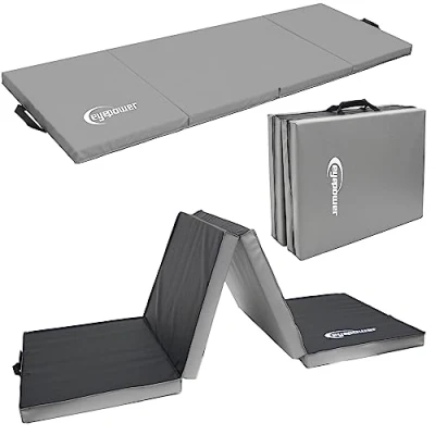 Abbildung von eyepower Fitnessmatte XL Gymnastikmatte 180x60x5cm Turnmatte Sportmatte, Fitness Weichbodenmatte Grau