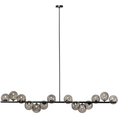 Abbildung von Kare Design Hängeleuchte Scala Balls, Schwarz, XL, Hängelampe, Deckenleuchte, Stahl Stange, Glas Schirme, handgearbeitet, höhenverstellbar, keine Leuchtmittel inklusive, 138x155x28 cm (H/B/T)
